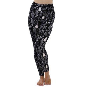 NWT Comfy Leggings Black Cat Print Full Leggings